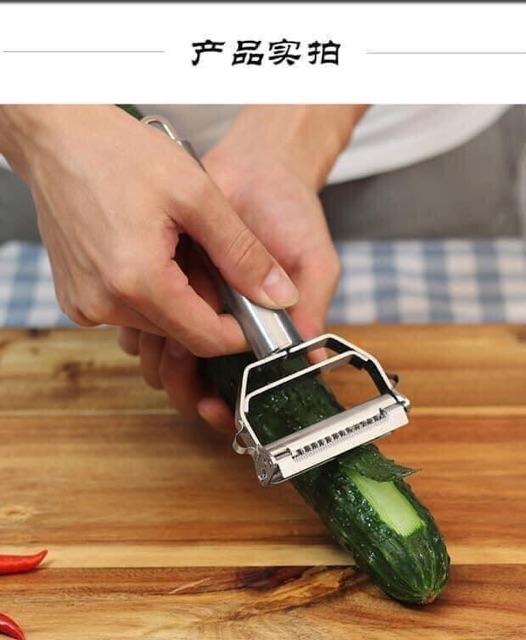 Nạo Gọt Củ Quả 2 Đầu Inox Nạo Sợi Gọt Vỏ Tất Cả Các Loại Củ Quả