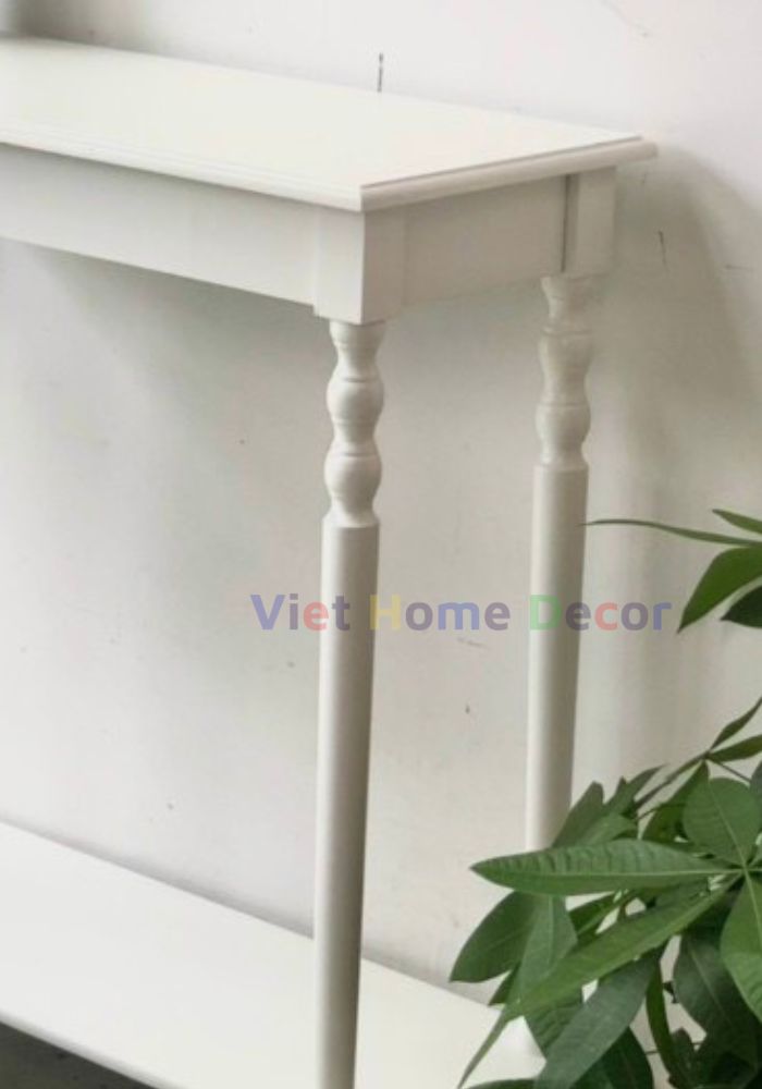 Bàn Console Trang Trí Chân Tiện Màu Trắng 9001 - Thương hiệu Viet Home Decor