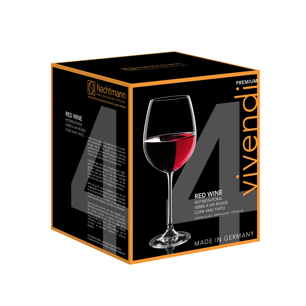Bộ 4 ly rượu vang đỏ Nachtmann Vivendi - Hàng chính hãng Đức