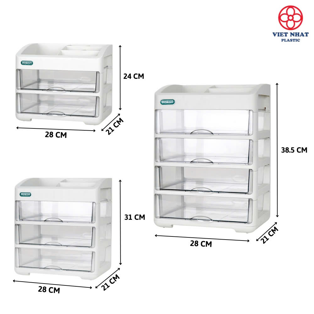 Tủ đựng mỹ phẩm để bàn Hokori 3636 Việt Nhật 2 - 3 - 4 tầng - Kệ đựng mĩ phẩm HOKORI , đồ trang điểm nhiều tầng tiện lợi