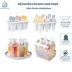 Bộ Khuôn Làm Kem 6 Que Nhựa Cao Cấp Không Độc Hại - An Toàn, Tiện Lợi Cho Mọi Gia Đình - HÀNG CHÍNH HÃNG MINIIN