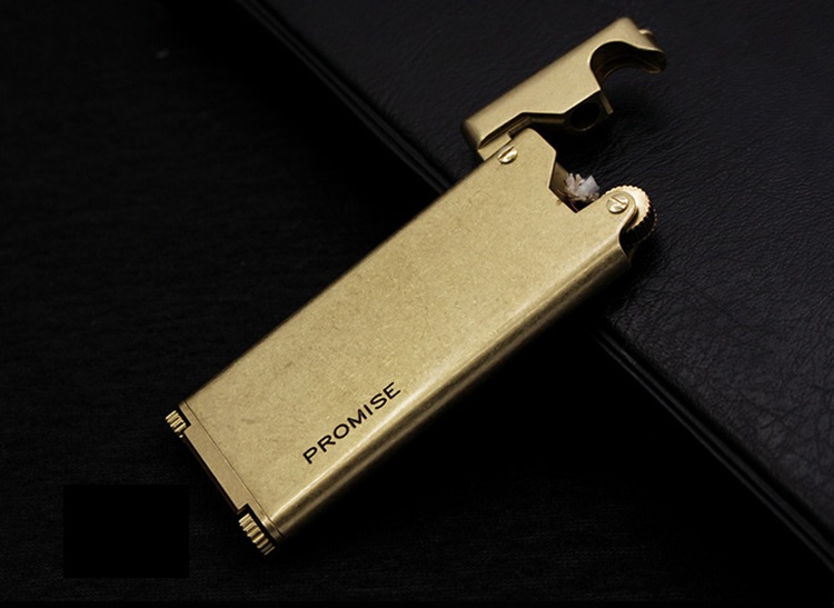 Vỏ Hột Quẹt Bật Lửa Xăng Đá Promise BNC-007Y Kiểu Dáng Độc Lạ Siêu Mỏng Cao Cấp - Dùng Xăng Bấc Đá