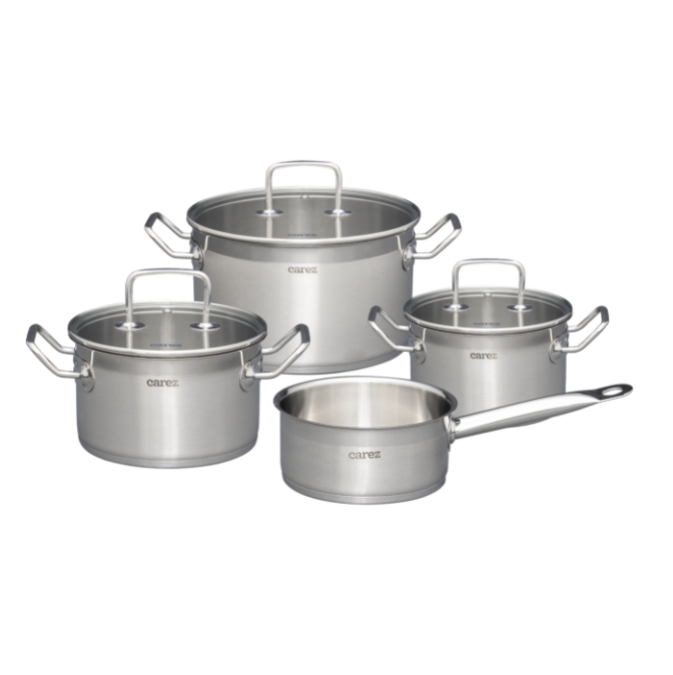 BỘ NỒI 3 ĐÁY INOX CAREZ 4 MÓN CPC656SI-04 - Hàng chính hãng