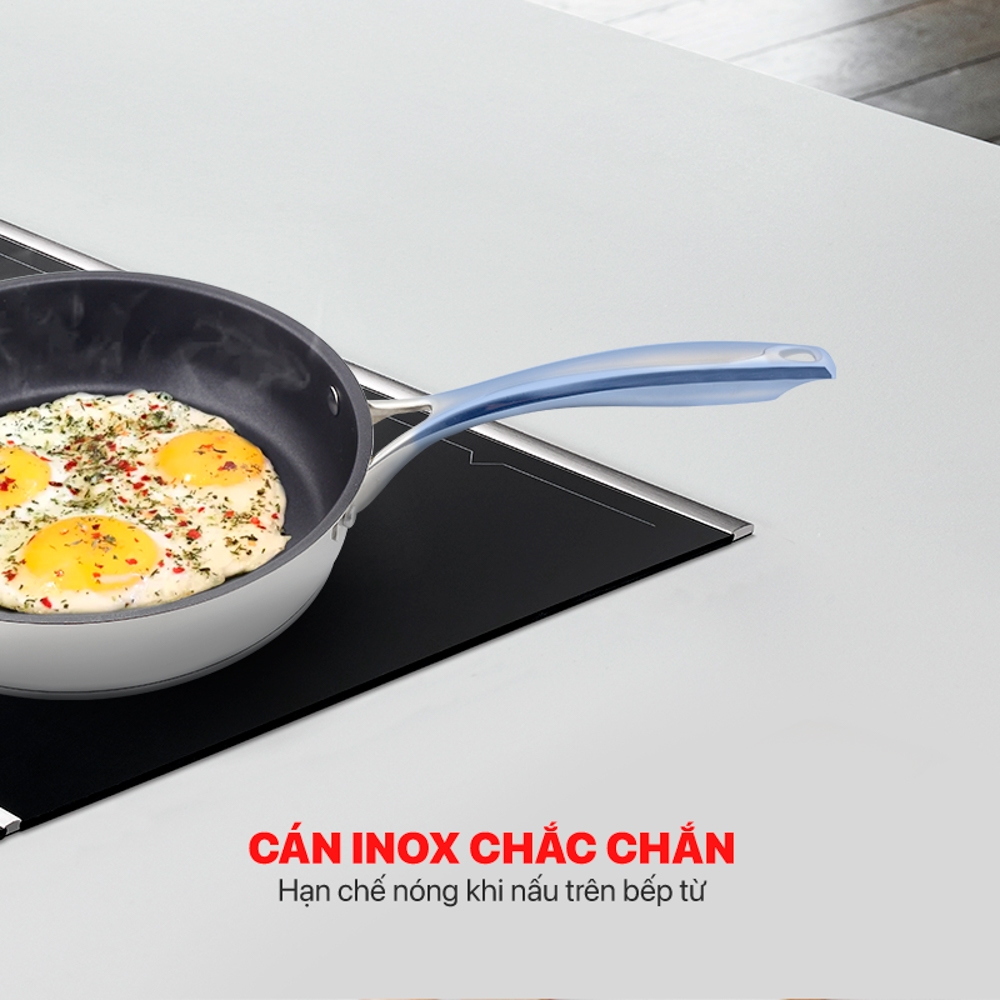 CHẢO INOX CHỐNG DÍNH ELMICH 3 ĐÁY MAX A 26CM( mã 2353763)