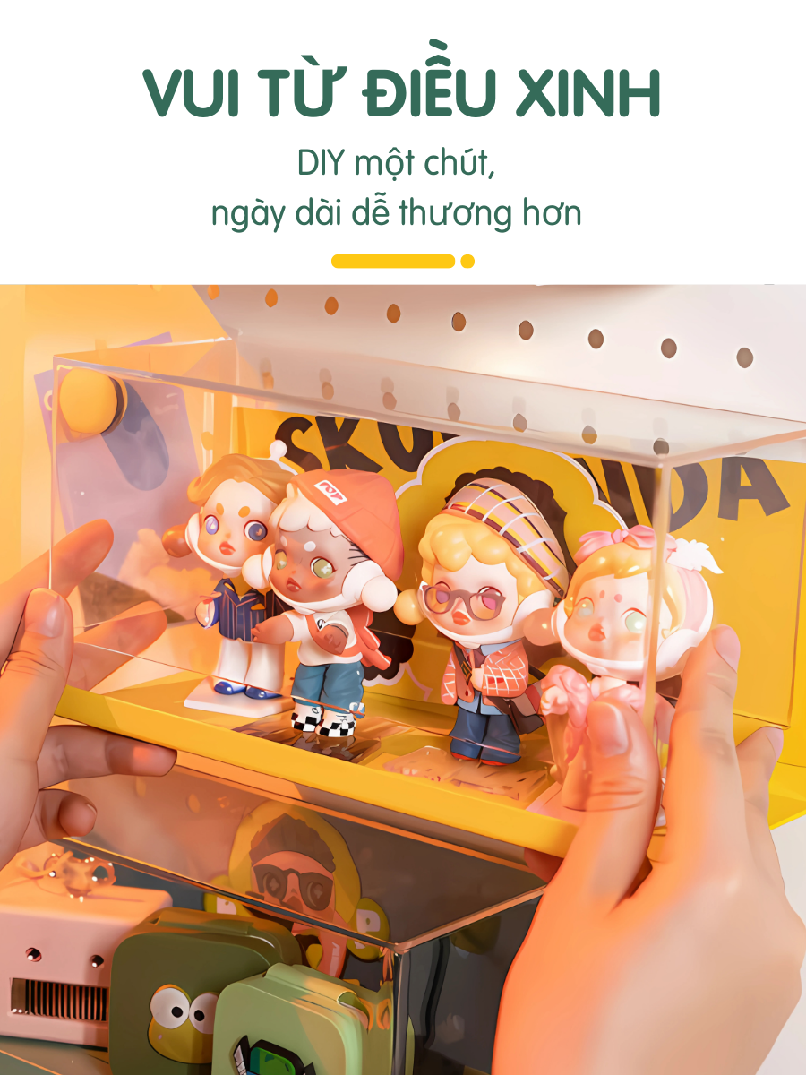 Khay đựng mica trong suốt, đặt mô hình, vật dụng, chống bụi