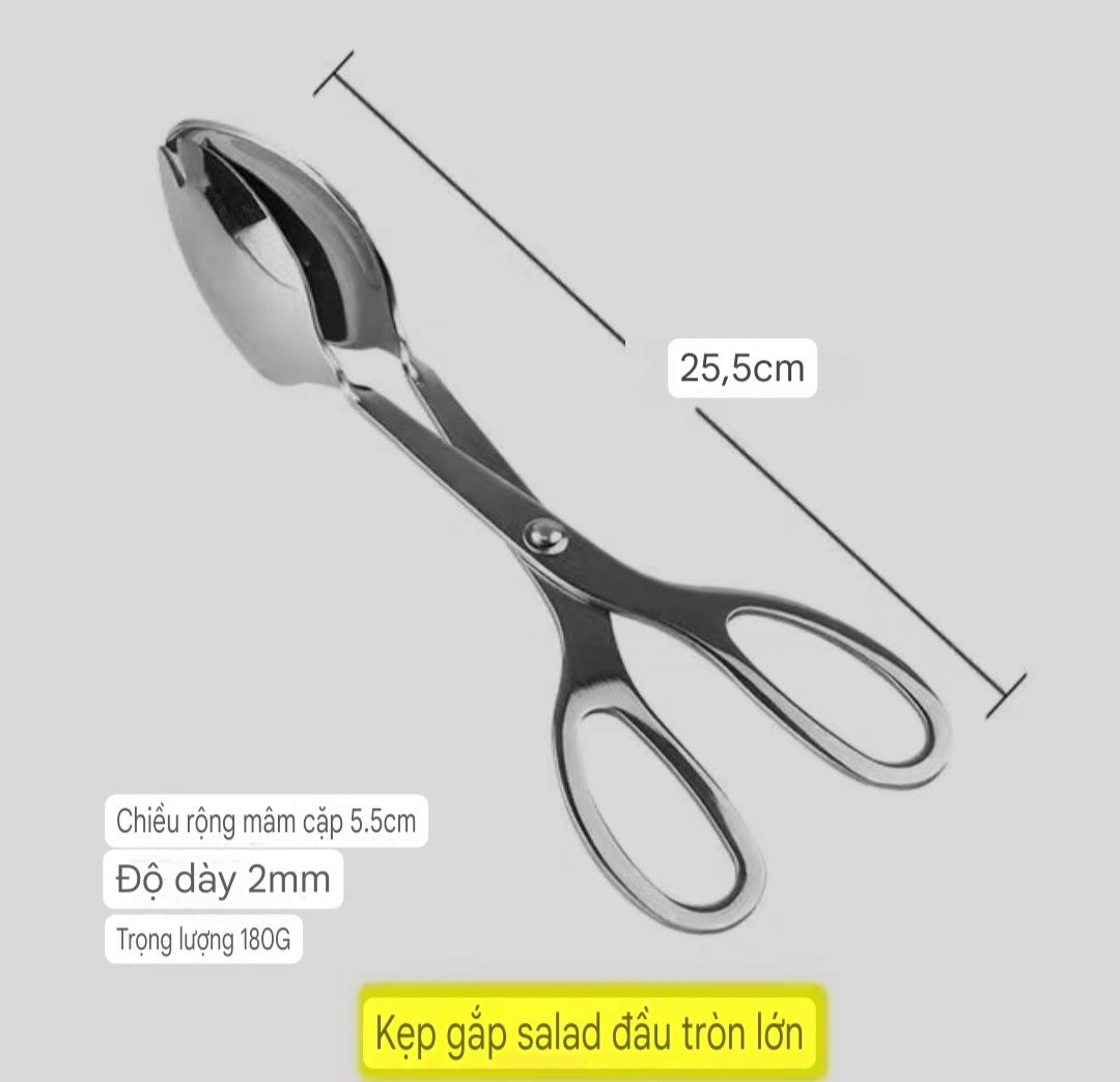 Kéo gắp thức ăn thực phẩm inox 304 sáng bóng
