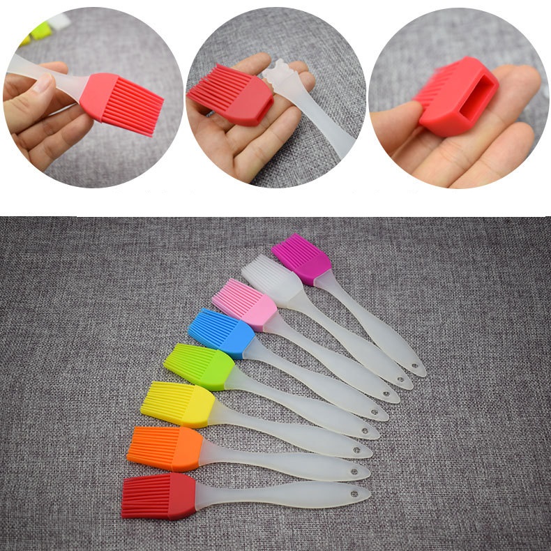 Cây Cọ Silicon Cán Trong Quét Dầu, Bơ, Kem Trang Trí Bánh - Chính Hãng (Giao màu ngẫu nhiên)