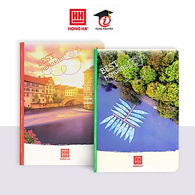Vở kẻ ngang Hồng Hà 200 trang - Gáy ghim - Sao Mai Best memories 1688 định lượng 55-57gm2 độ sáng 82-84 ISO (Giao bìa ngẫu nhiên)