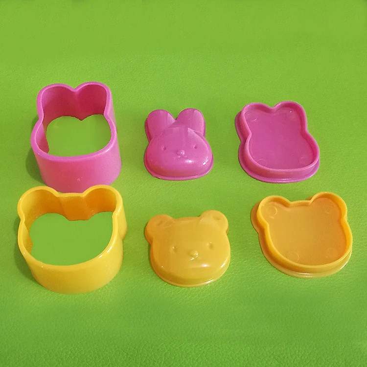 Bộ 3 khuôn làm cơm, làm bánh, tạo hình trứng cho bé hình thú 3 mẫu khác nhau, an toàn với người sử dụng - Hàng Chính Hãng