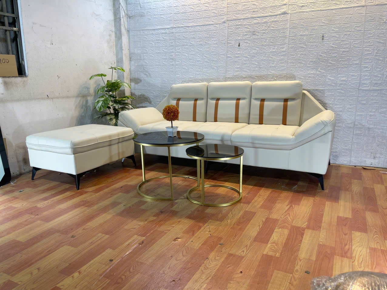 Sofa băng 2m kèm đôn nệm Juno sofa HLMCT màu lựa chọn kèm bàn như hình