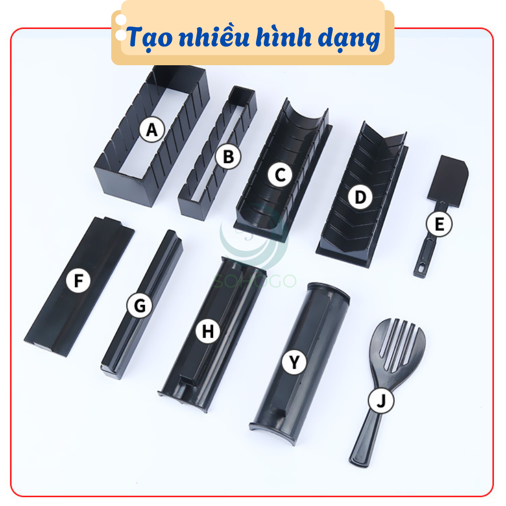 Bộ Khuôn Làm Sushi 10 Món Đa Hình Dạng Dụng Cụ Làm Sushi 10 Món – Nhanh Gọn, Tiện Lợi Khuôn Sushi 10 Món – Dễ Dàng Tạo Hình Đẹp Bộ Làm Sushi 10 Món – Chất Liệu Nhựa ABS An Toàn SushiSet 10 – Đầy Đủ Dụng Cụ Làm Sushi Tại Nhà