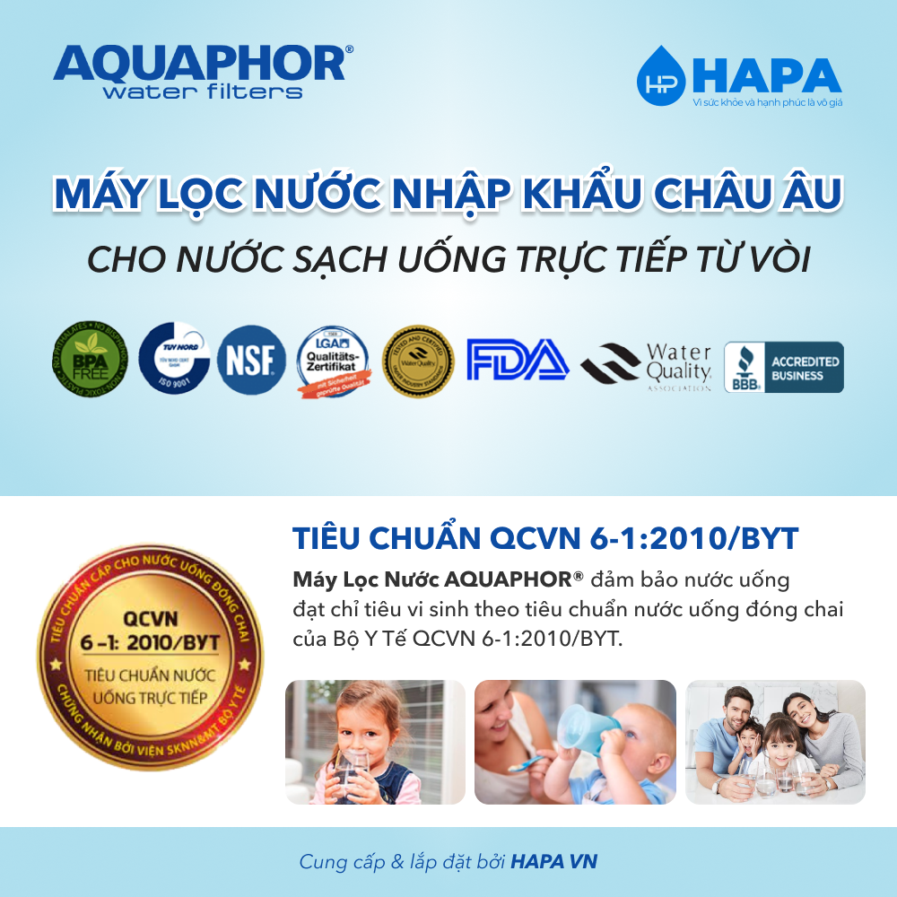Bộ 3 Lõi Lọc Nước AQUAPHOR Nhập Khẩu Thay Cho Máy AQUAPHOR CRYSTAL H - Hàng Chính Hãng