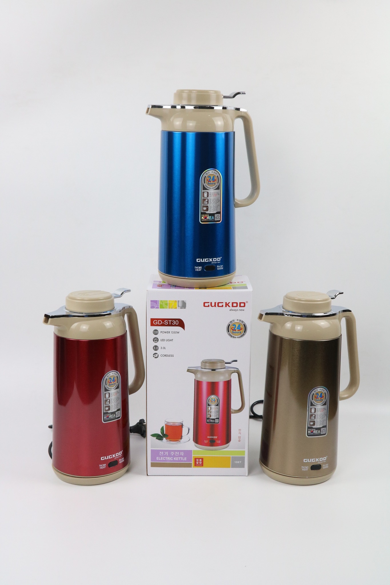 Bình Giữ Nhiệt 2 Trong 1 Kiêm Bình Siêu Tốc Điện GUGKDD GD-ST30 (3 lít) 1000W - Màu Ngẫu Nhiên - Hàng Chính Hãng