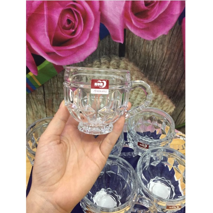 Bộ 6 Ly Thủy Tinh Có Quai Cầm Hàng Cao Cấp 180ML - HÀNG CHÍNH HÃNG MINIIN
