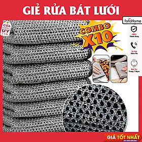 Combo 10 Giẻ Lau Bếp Dây Kim Loại Lau Bồn Rửa Chén Cọ Rửa Xoong Nồi Chén Bát, Tấm Cọ Rửa Đa Năng Không Mài Mòn
