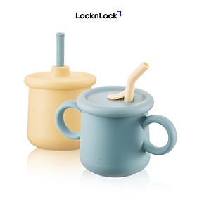 Bộ 2 cốc silicone Little Luv LocknLock LBB015S7 - kèm nắp đậy và ống hút - Dung tích 200ml