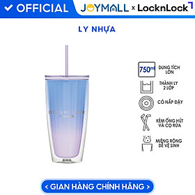 Ly nhựa Lock&Lock 2 lớp 750ml HAP522 - Hàng chính hãng kèm ống hút cọ rửa, cách nhiệt tốt, miệng rộng - JoyMall