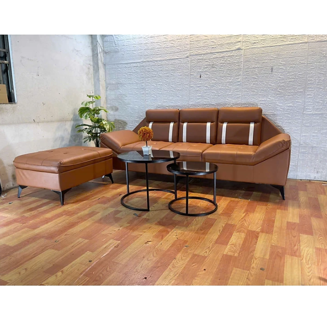 Sofa băng 2m kèm đôn nệm Tundo HLMCT màu lựa chọn kèm bàn như hình
