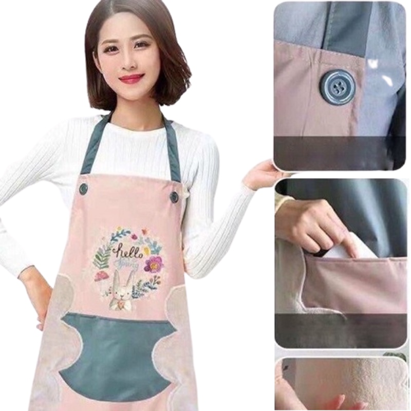 Tạp dề nấu ăn , họa tiết cao cấp thiết kế thời trang ,chất liệu mềm mại ,có khăn lau tay bên hông ,chống thấm nước