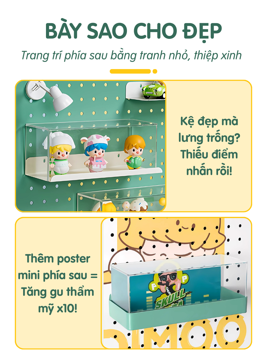 Khay đựng mica trong suốt, đặt mô hình, vật dụng, chống bụi