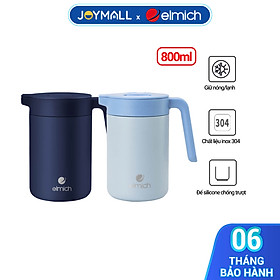 Bình giữ nhiệt inox 304 Elmich EL8342 dung tích 800ml, Hàng chính hãng, tay cầm to, đế silicone chống trượt - JoyMall