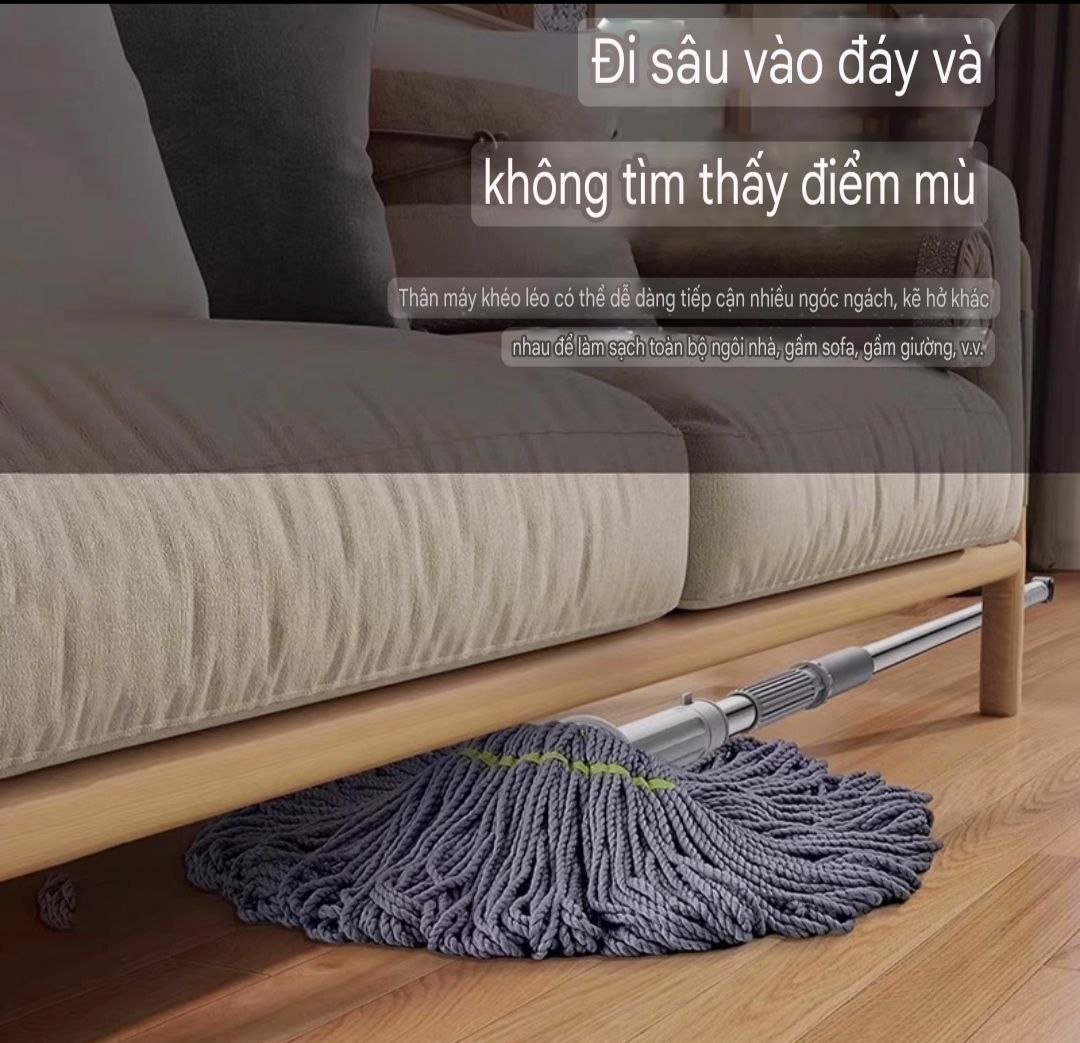 CÂY LAU SỢI VẮT TRỢ LỰC TỰ HÃM THÔNG MINH CÂY LAU MOP SỢI LAU SIÊU THẤM MỀN MẠI VÀ BỀN KHÁNG KHUẨN HÀNG XUẤT KHẨU CAO CẤP - HW007K65QN