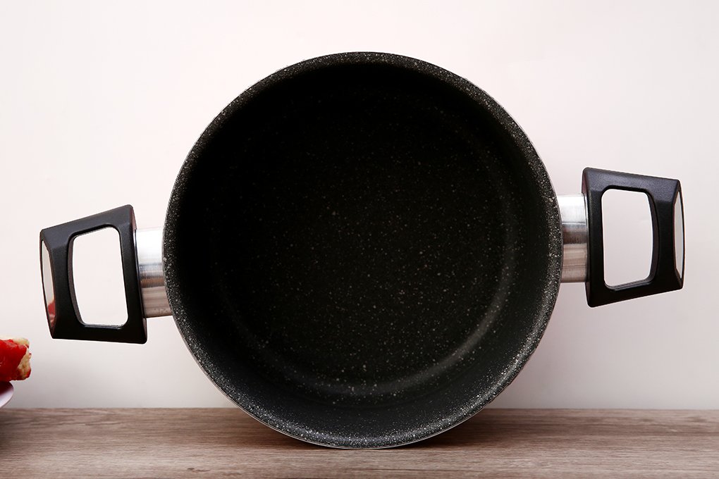 Bộ nồi chảo đáy từ 3 món gồm 2 nồi 18-20cm, 1 chảo 24cm Easy Kimscook chống dính vân đá Hàn Quốc