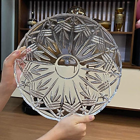 Đĩa pha lê tròn hoạ tiết Bohemia đường kính 31cm Hàng chính hãng