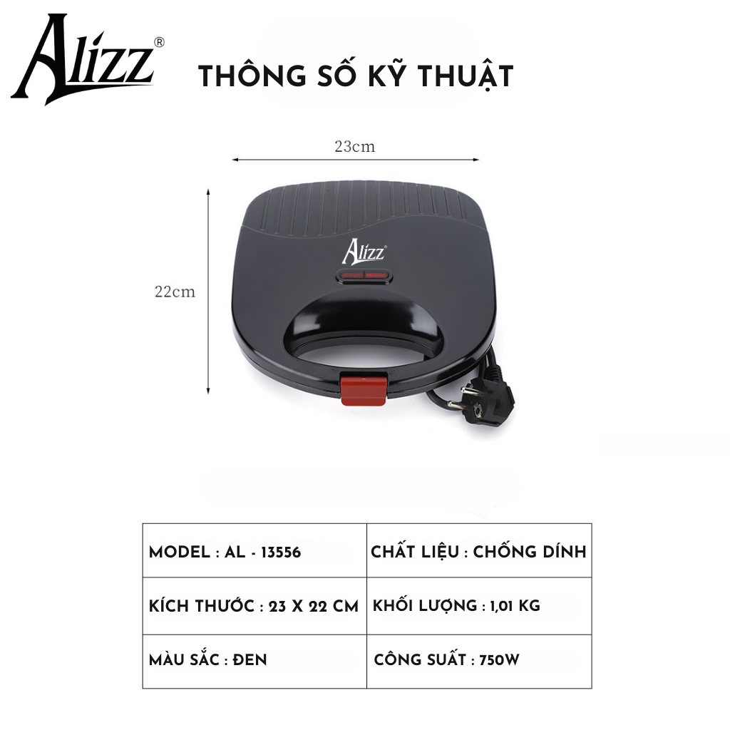 Máy Nướng Bánh Hotdog 750W ALIZZ AL-13556