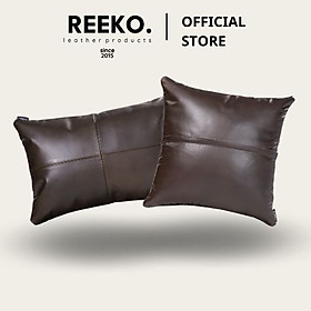 COMBO gối sofa nhiều màu vintage cao cấp hình vuông và chữ nhật, thiết kế sang trọng chất liệu da bò thật nhập khẩu Italia | REEKO