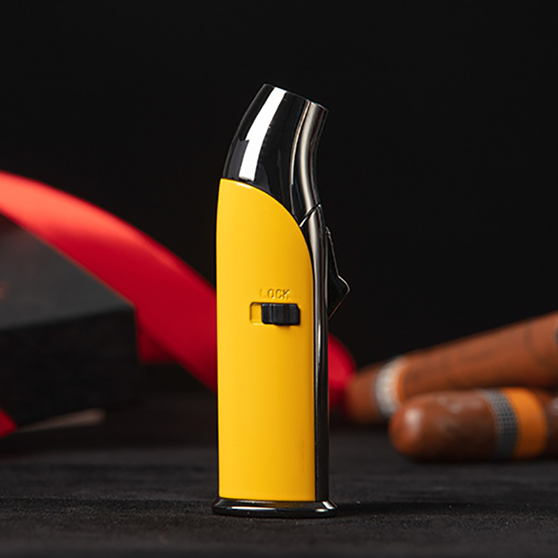 Vỏ Hột Quẹt Bật Lửa Gas COB-988 Khò 1 Tia Mạnh Mẽ Kèm Đục Tiện Lợi - Màu Vàng (KHÔNG SẴN GAS)