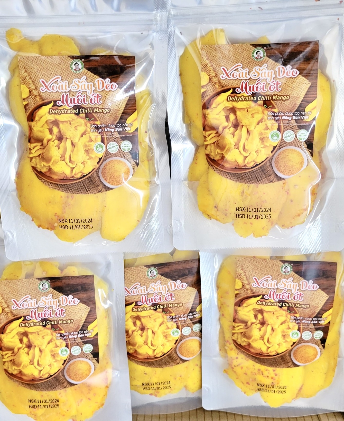 Ăn vặt siêu ngon, Xoài sấy dẻo muối ớt, nguyên vị 100% tự nhiên, nông sản sạch.