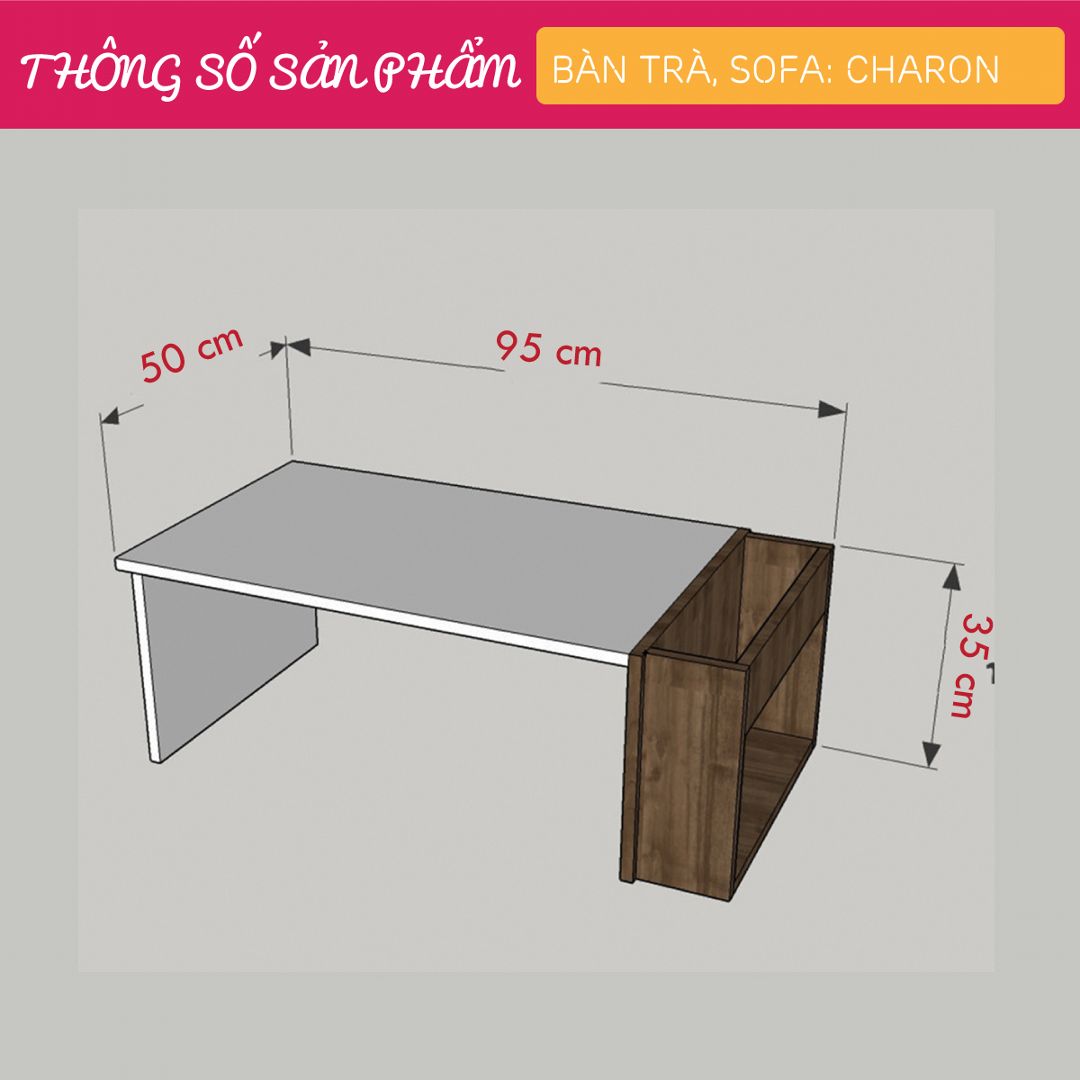 Bàn sofa dáng thấp cho phòng khách SMLIFE Charon