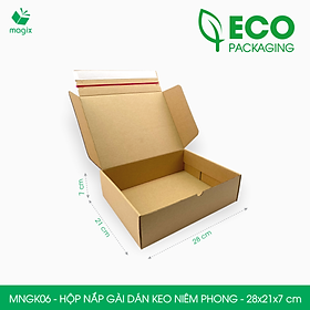 MNGK06 - 28x21x7cm - COMBO 60 HỘP CARTON NẮP GÀI HÔNG CÓ KEO NIÊM PHONG - THÙNG HỘP CARTON ĐÓNG HÀNG