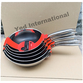 Chảo Chống Dính Inox 304 Cao Cấp Sâu Lòng Công Nghệ BlackCube Thương Hiệu Berndorf Nonstick STainless Steel Fry Wok 