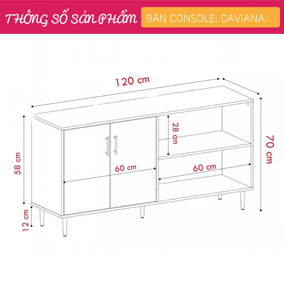Bàn sảnh ra vào gỗ hiện đại SMLIFE Caviana