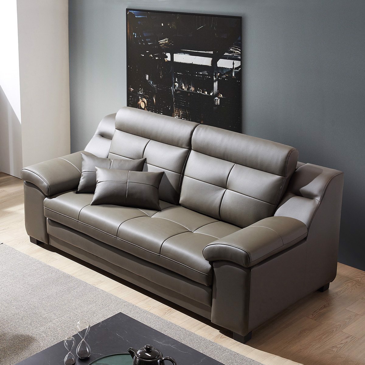 GHẾ SOFA DA THẬT 3 CHỖ NGỒI SF302A - Nội thất Hàn Quốc Dongsuh Furniture