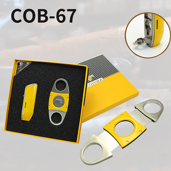 Bộ Set COB-67 Gồm Vỏ Hột Quẹt Bật Lửa Khò 3 Tia Mạnh Mẽ Kèm Cắt Cao Cấp
