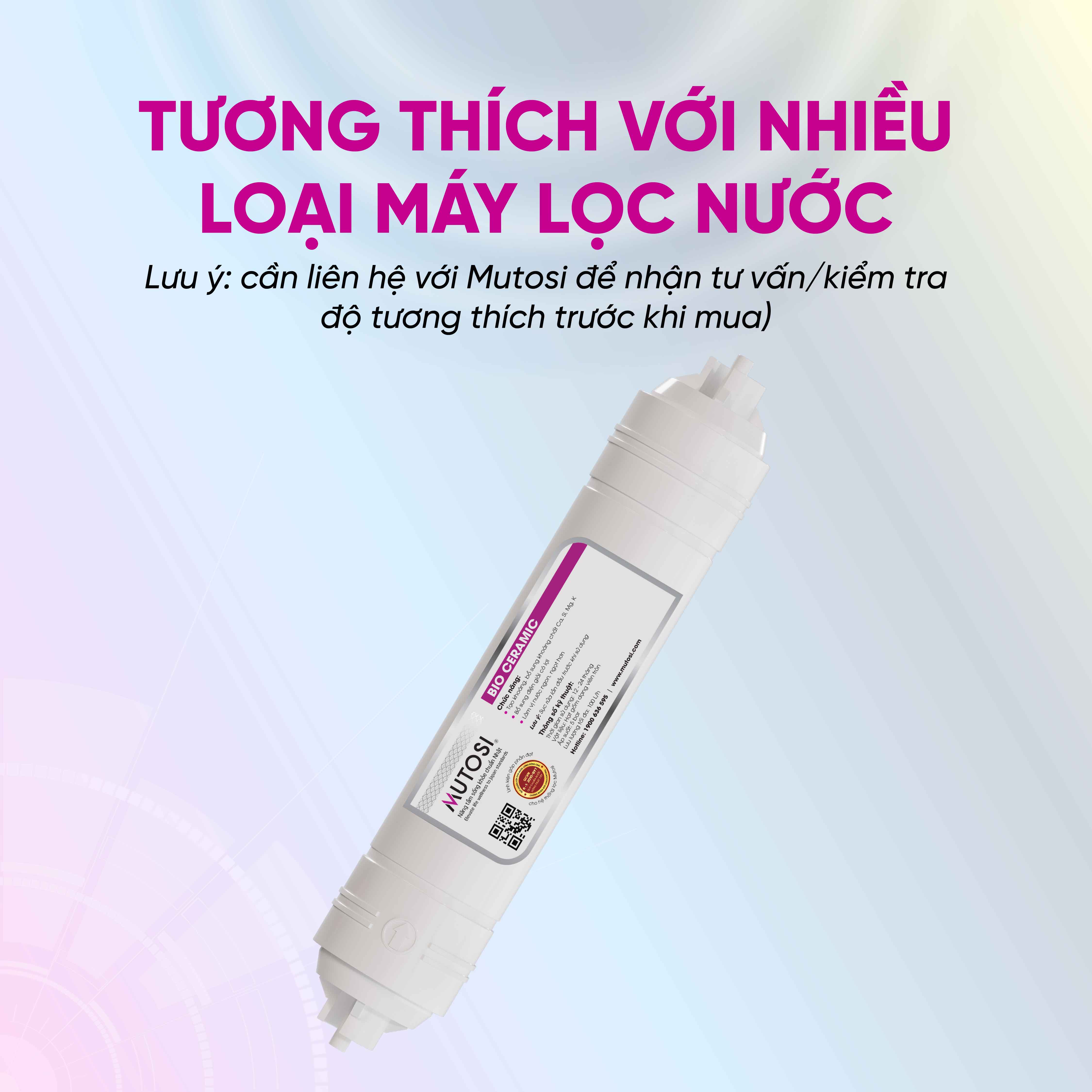 Lõi lọc nước chức năng - Hàng chính hãng Mutosi Số 6/7 - Lõi đúc nối nhanh - BIO CERAMIC - Lõi bù khoáng, điện giải