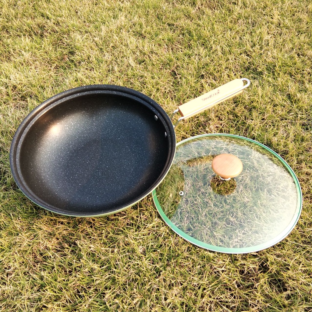 Tặng cặp nhấc nồi silicon-Bộ nồi chảo chống dính 2 món đáy từ, quánh 16cm + chảo sâu lòng 32cm cao cấp Hàn Quốc, chống dính vân đá an toàn cho sức khỏe, dùng được tất cả các loại bếp/ Induction