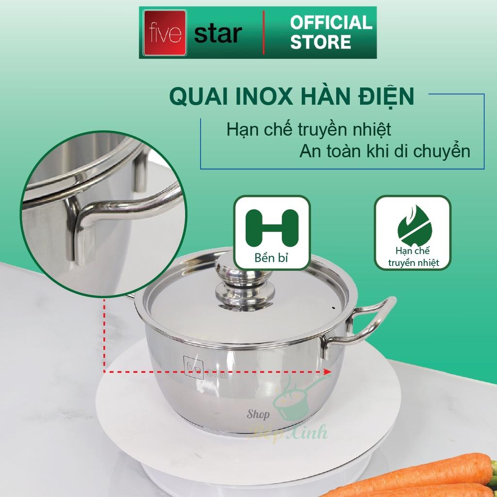Bộ nồi 3 đáy inox 430 Thân Cool Fivestar Standard FS-B3010 (Kích thước 16cm - 20cm - 24cm) , tặng 1 vá canh