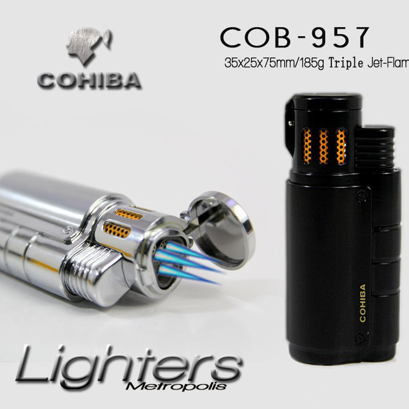 Vỏ Hột Quẹt Bật Lửa khò 3 tia COB-957 Thiết Kế Độc Lạ Lửa Khò Cực Mạnh - Dùng Gas Cao Cấp