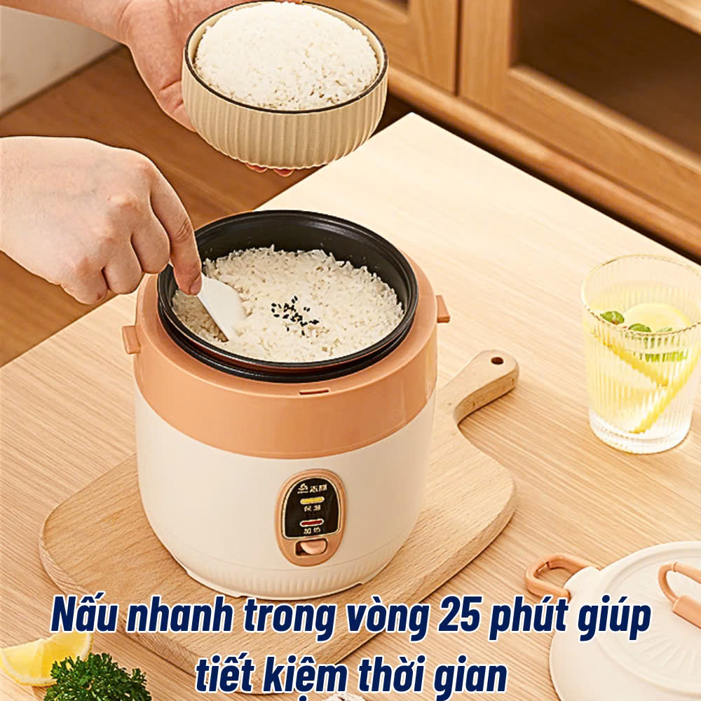 Nồi Cơm Điện Mini Chigo, Nồi Hầm Cháo, Luộc Dung Tích 1.2L dành cho 1 người ăn