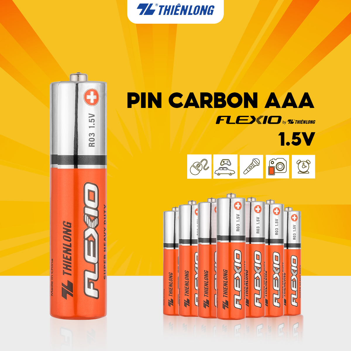 Lốc 4 Pin AAA Thiên Long Flexio BAC-R03/4