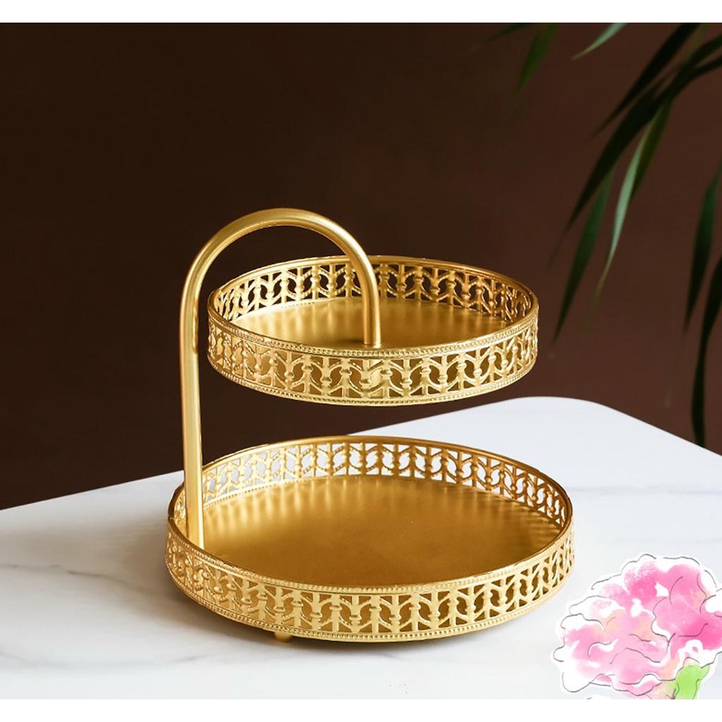 Khay 2 Tầng Đựng Trái Cây Trang Trí Nhà Cửa Khay Bánh Ngọt