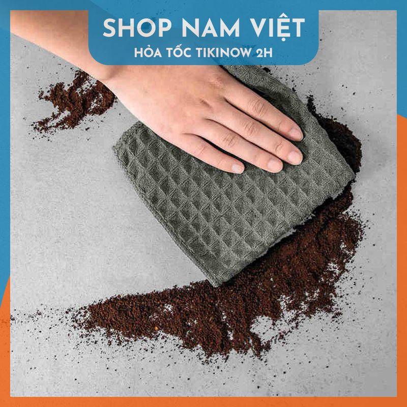 Khăn Vải Cotton Waffle Lau Bếp, Máy Pha Cà Phê, Vật Dụng Quý