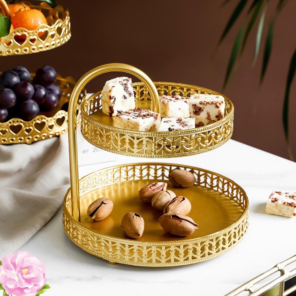 Khay 2 Tầng Đựng Trái Cây Trang Trí Nhà Cửa Khay Bánh Ngọt