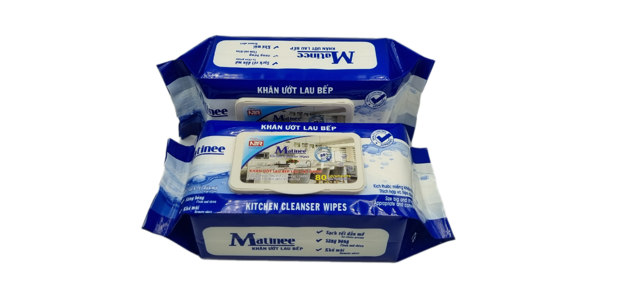 Thùng 5 Gói Khăn Ứớt Lau Bếp Matinee gói mới 80 tờ khăn to và dày giá không đổi