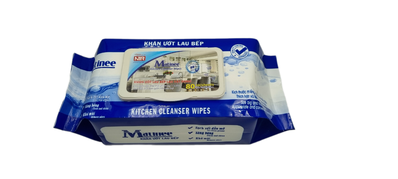 Thùng 5 Gói Khăn Ứớt Lau Bếp Matinee gói mới 80 tờ khăn to và dày giá không đổi