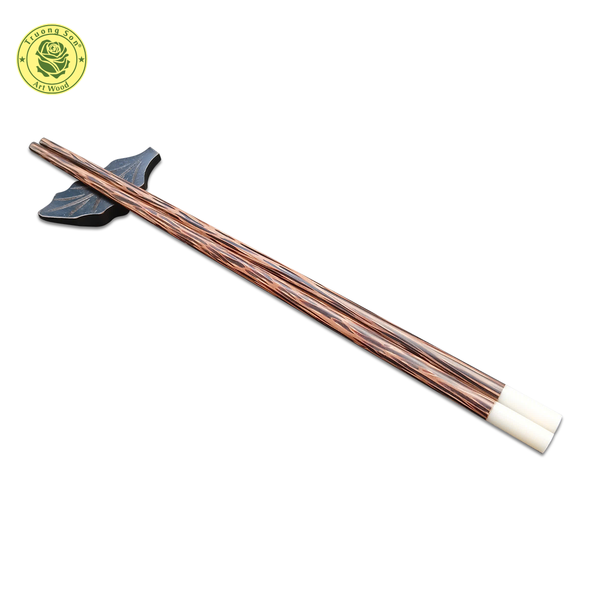 Đũa Gỗ Dừa Ghép Đầu Trắng 5 Đôi - Đồ Gỗ Nhà Bếp Thương Hiệu Trường Sơn